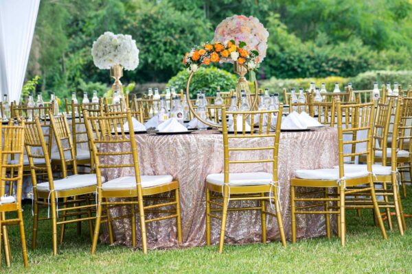 Gold chiavari seats