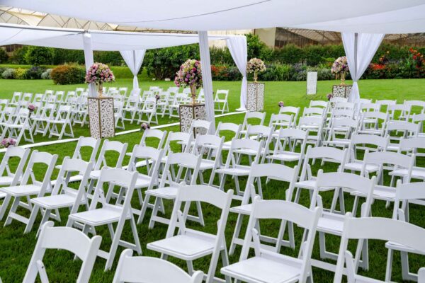 white wimbledon foldable seats